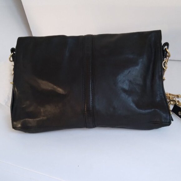 Gryson 'Willa' Black Calf Leather Long Studded Strap Shoulder Bag' - Picture 8 of 11